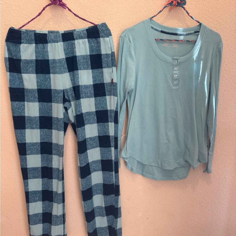 Eddie Bauer Blue Pajama Set Cozy Loungewear